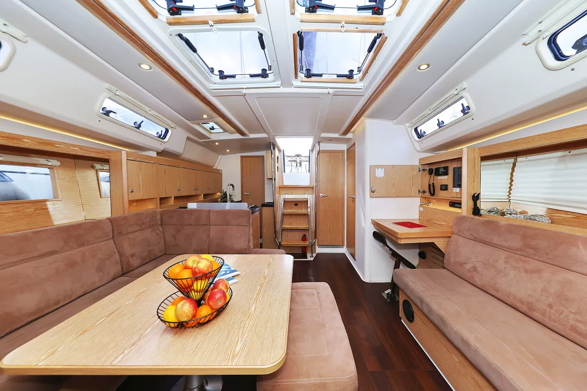 Salon of Seaway, a Hanse 455 sailboat at Grad Biograd na Moru, Croatia