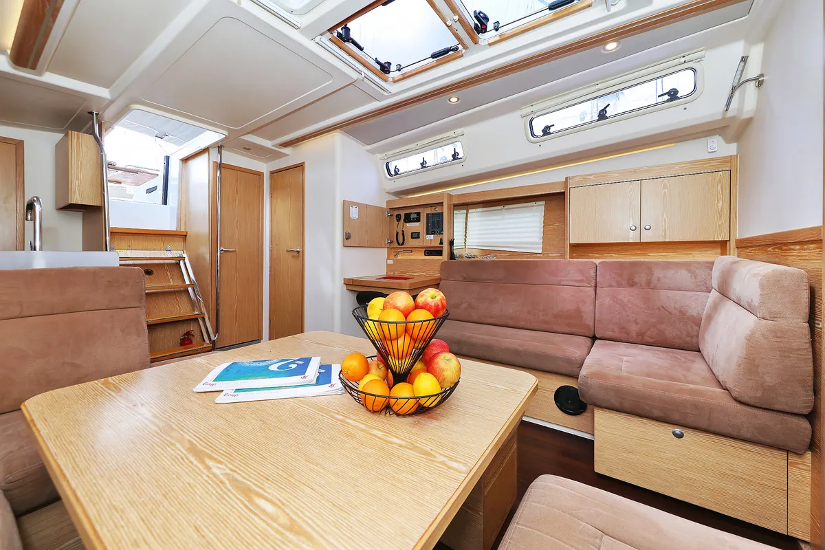 Salon of Seaway, a Hanse 455 sailboat at Grad Biograd na Moru, Croatia