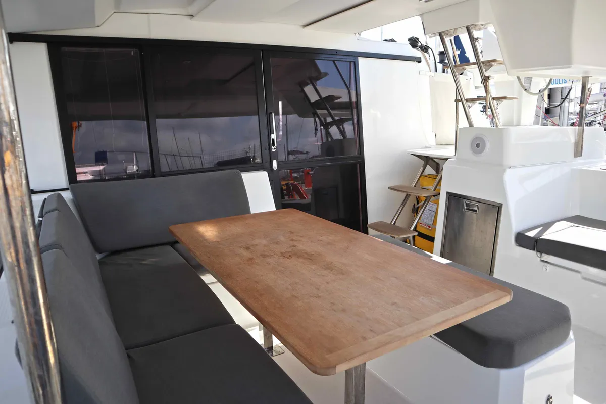 HANNAH III, a Fountaine Pajot Astréa 42 catamaran at Municipal Unit of Nea Peramos, Greece