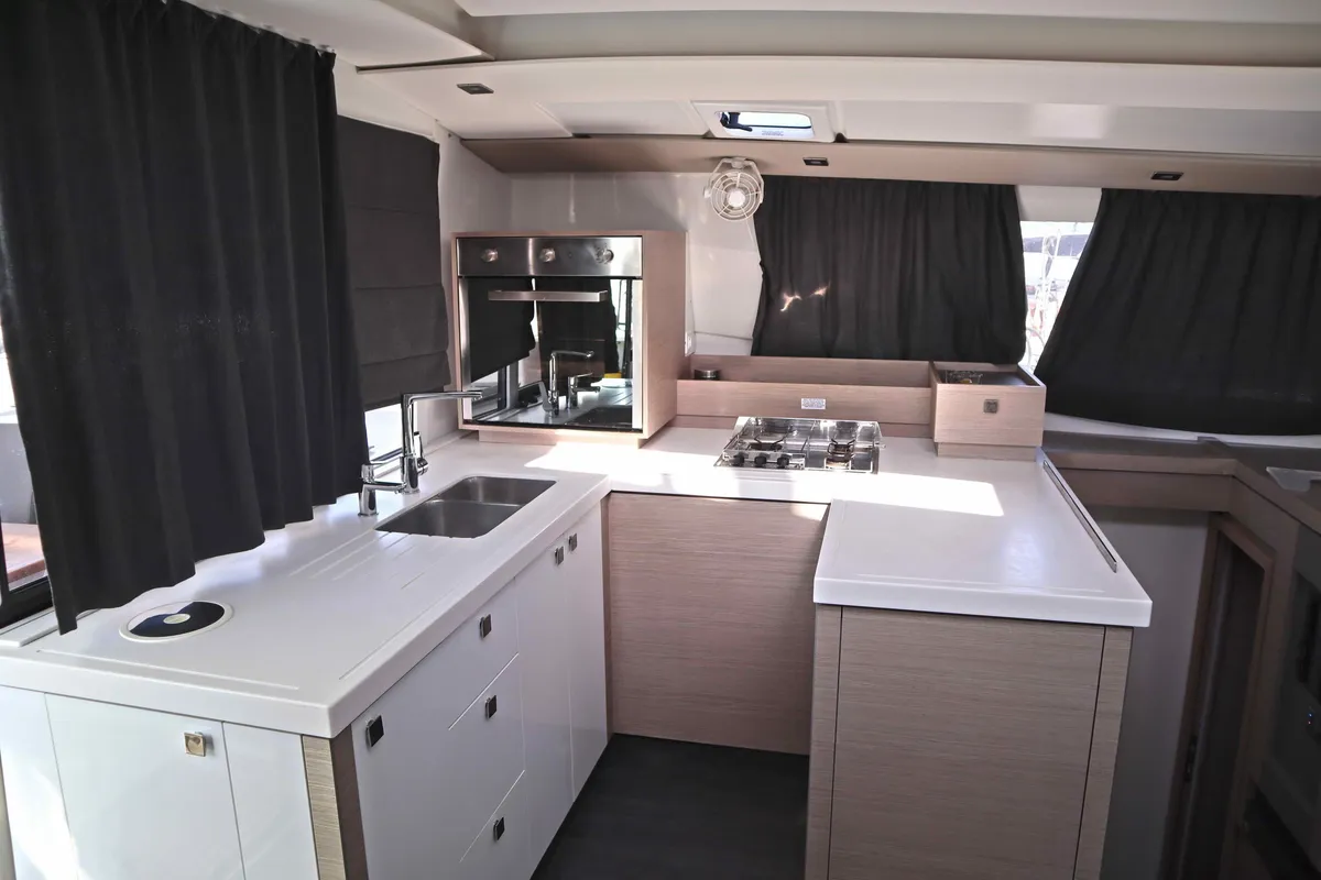 HANNAH III, a Fountaine Pajot Astréa 42 catamaran at Municipal Unit of Nea Peramos, Greece