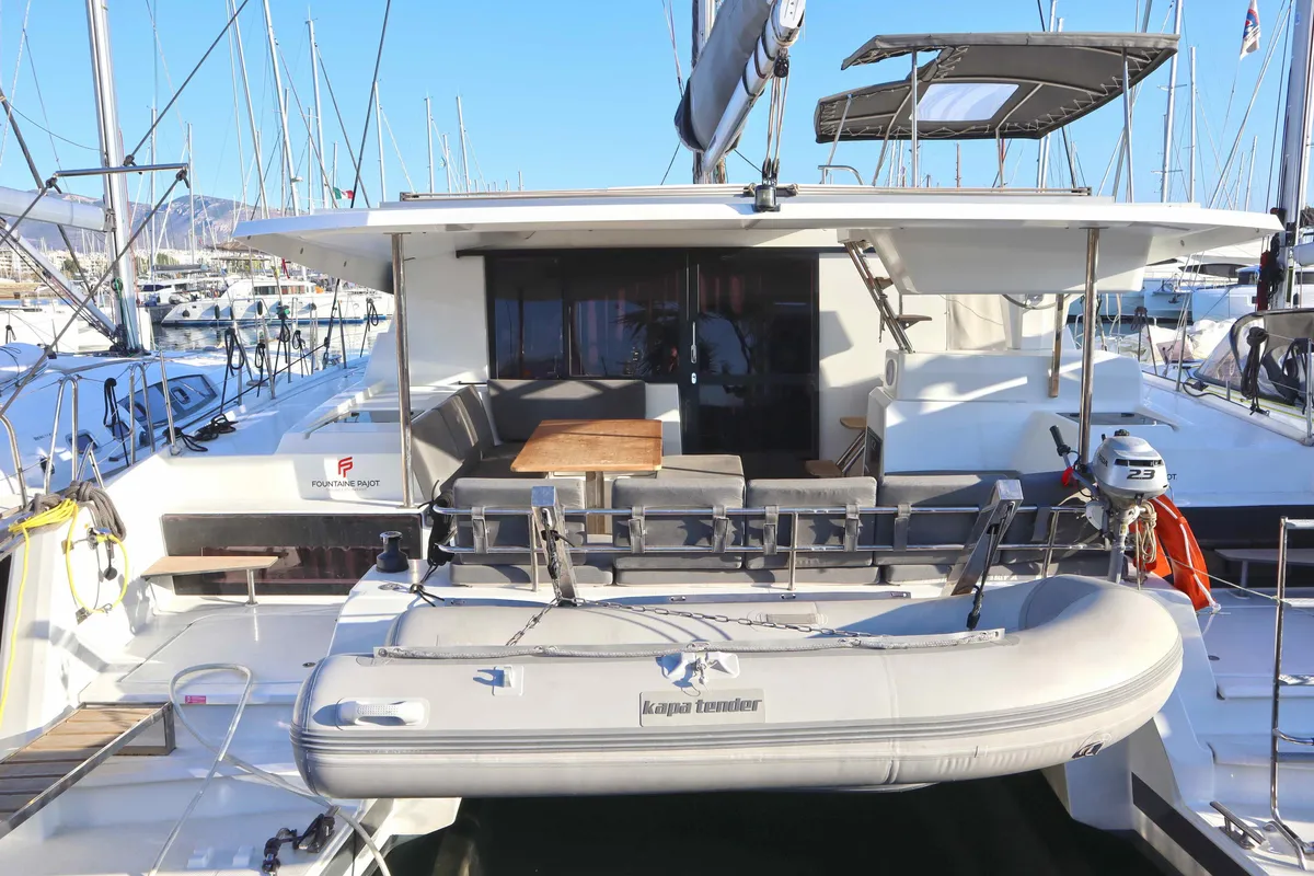 HANNAH III, a Fountaine Pajot Astréa 42 catamaran at Municipal Unit of Nea Peramos, Greece