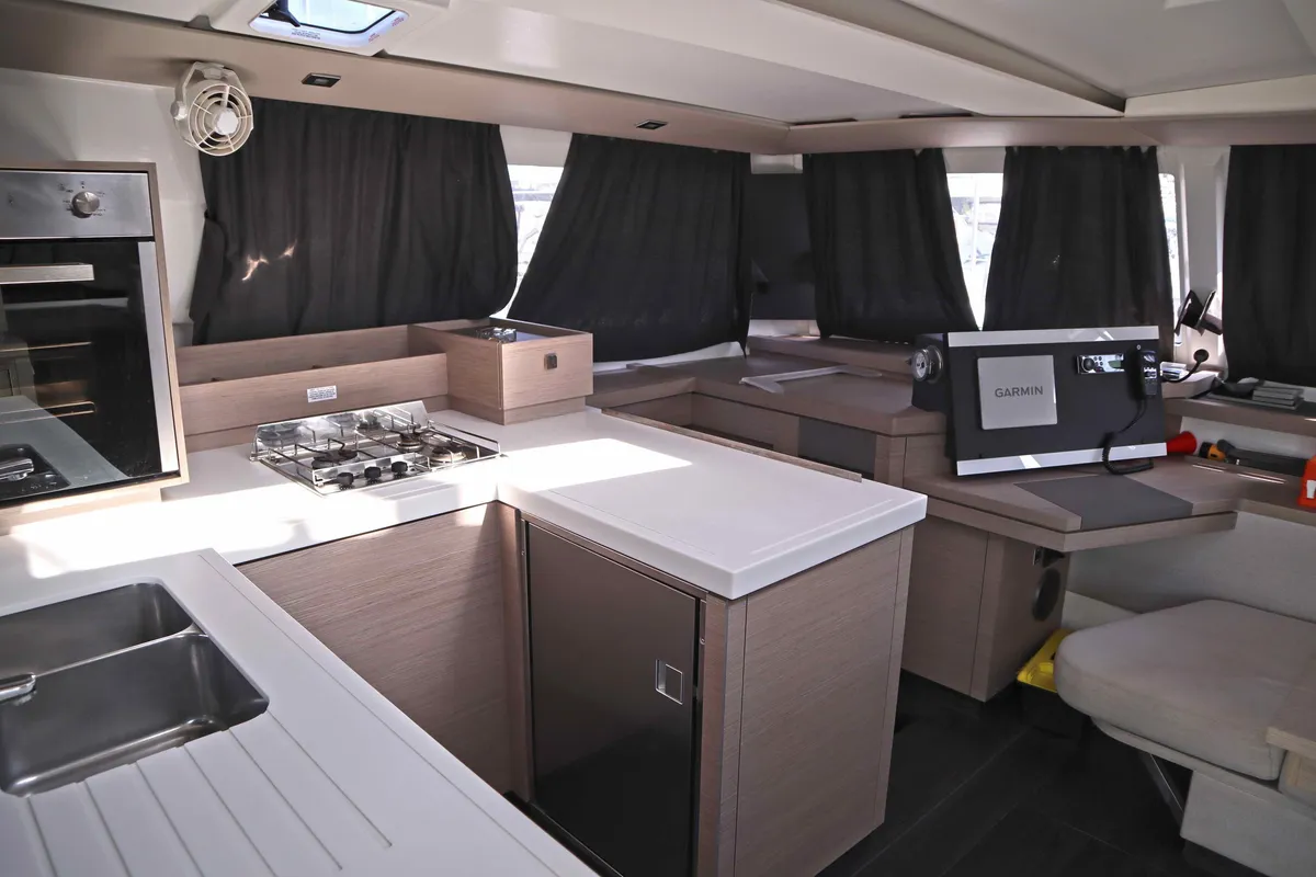 HANNAH III, a Fountaine Pajot Astréa 42 catamaran at Municipal Unit of Nea Peramos, Greece