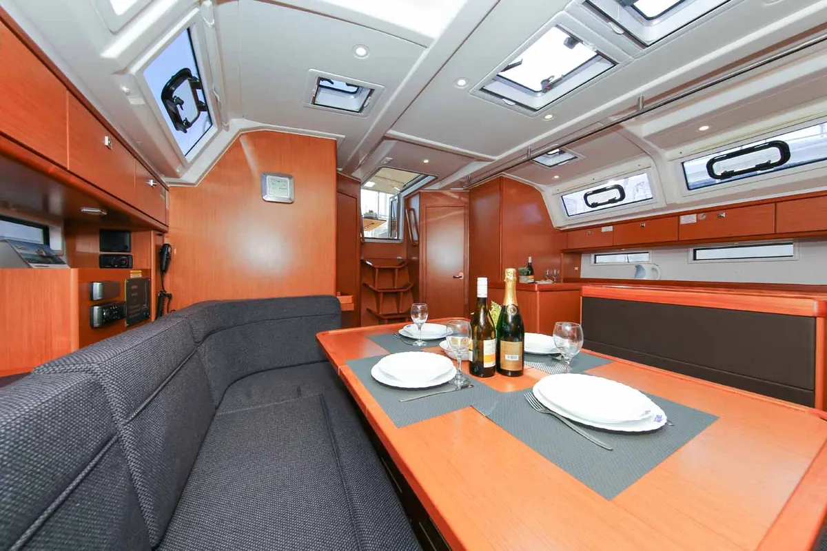 Salon of Challi, a Bavaria Cruiser 46 sailboat at Grad Pula, Croatia