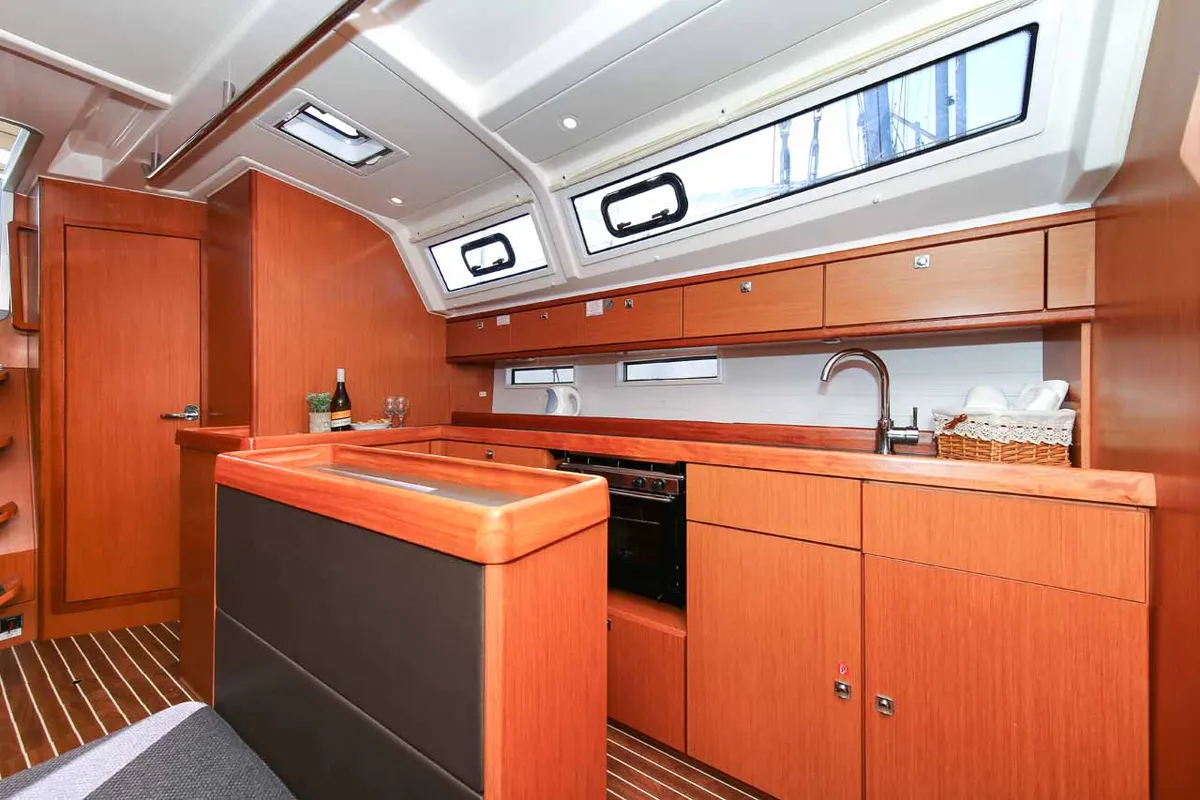 Salon of Challi, a Bavaria Cruiser 46 sailboat at Grad Pula, Croatia