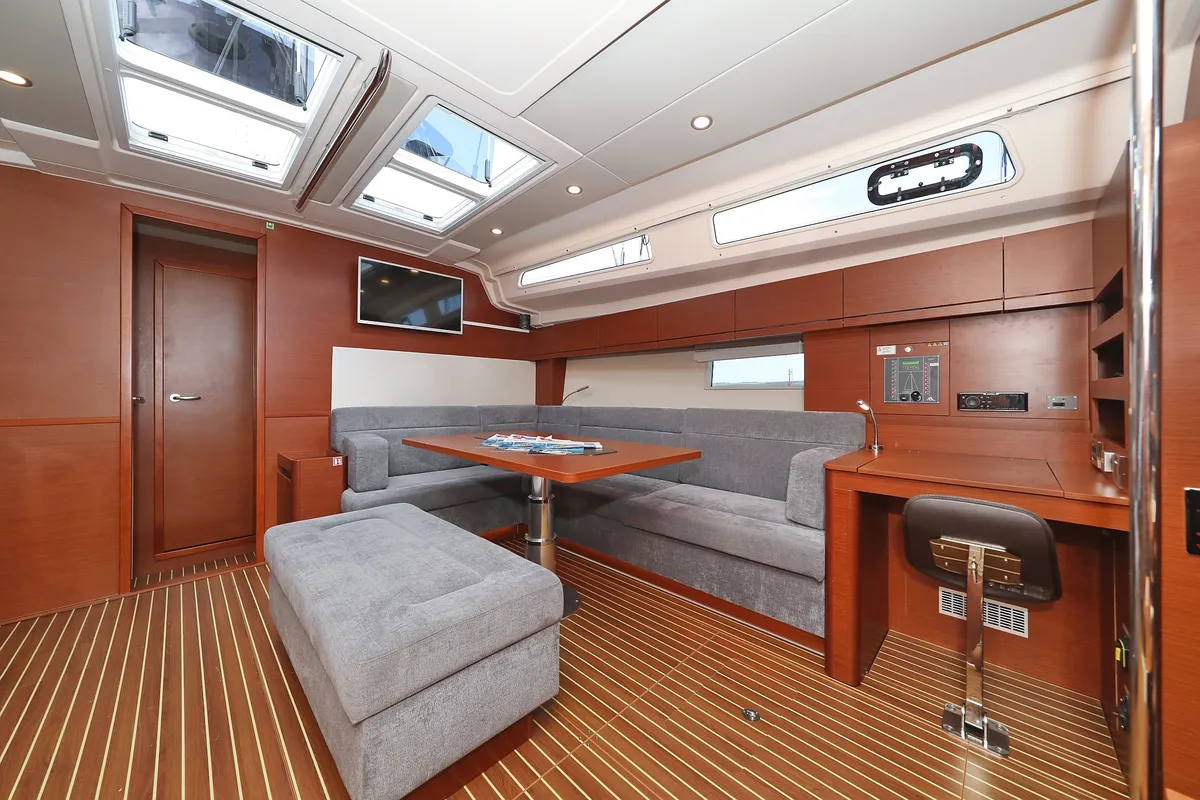 Salon of Cosmopolitan, a Hanse 508 sailboat at Grad Biograd na Moru, Croatia