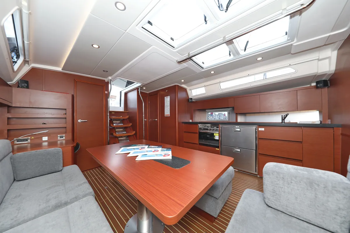 Salon of Cosmopolitan, a Hanse 508 sailboat at Grad Biograd na Moru, Croatia