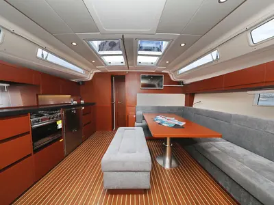 Salon of Cosmopolitan, a Hanse 508 sailboat at Grad Biograd na Moru, Croatia