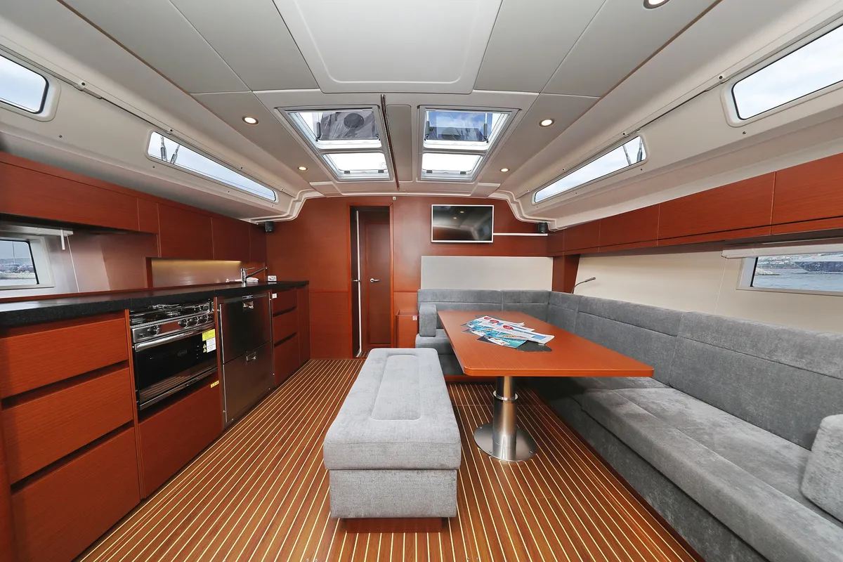 Salon of Cosmopolitan, a Hanse 508 sailboat at Grad Biograd na Moru, Croatia