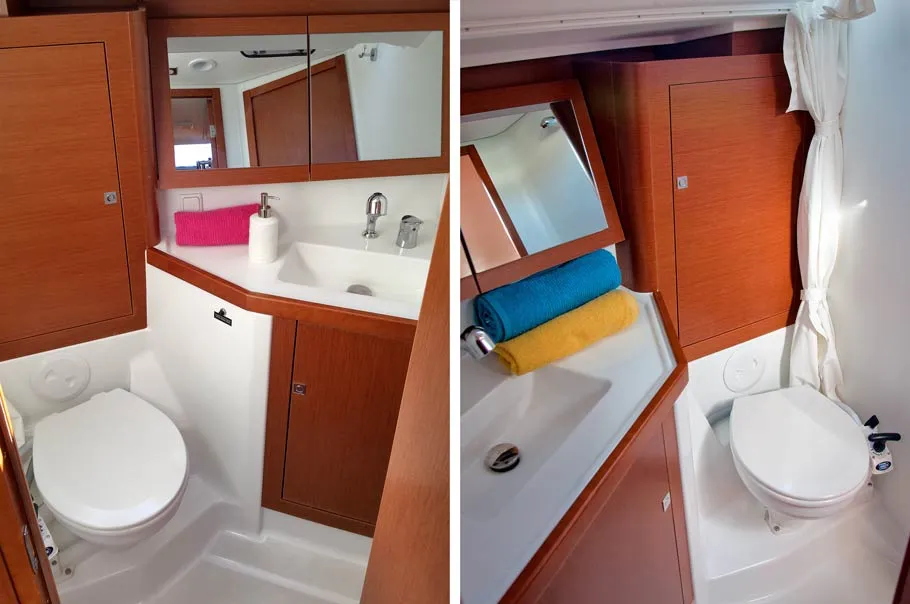 Head on Nausicaa, a Beneteau Oceanis 45 sailboat at Bocca di Magra, Italy