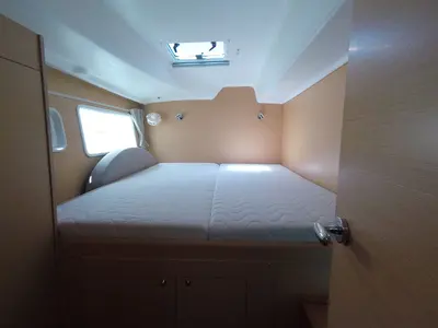 Cabin on My Elisabeth, a Lagoon 380 catamaran at Rhodes, Greece