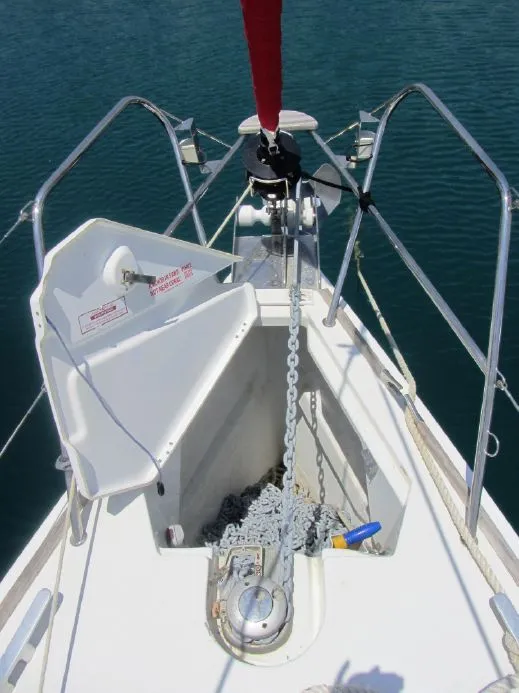 Deck of Billis, a Jeanneau Sun Odyssey 36i sailboat at Municipal Unit of Lefkada, Greece