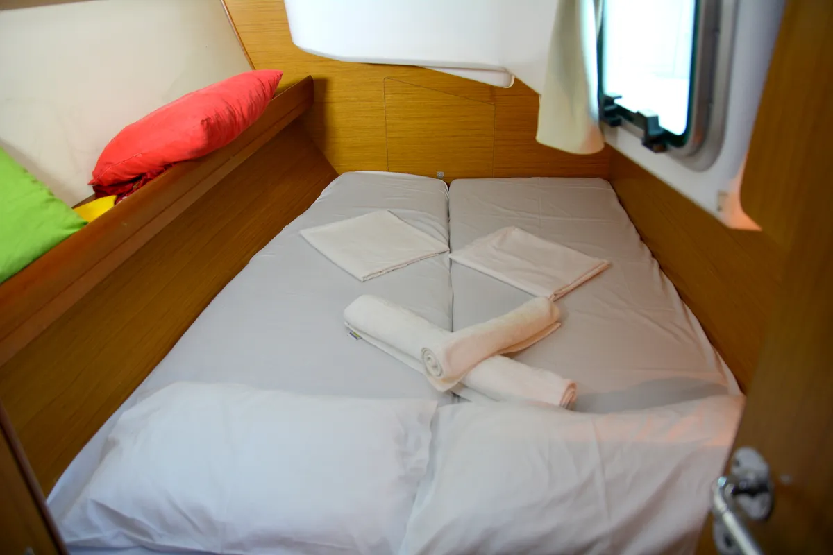 Cabin on Billis, a Jeanneau Sun Odyssey 36i sailboat at Municipal Unit of Lefkada, Greece