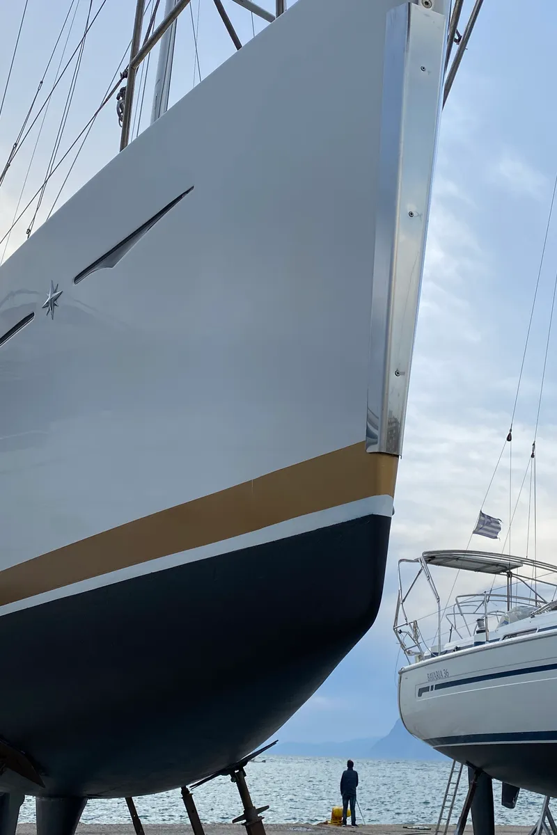 Exterior view of Billis, a Jeanneau Sun Odyssey 36i sailboat at Municipal Unit of Lefkada, Greece