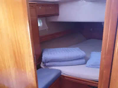 Cabin on Makani, a Bavaria Cruiser 46 sailboat at Primošten, Croatia