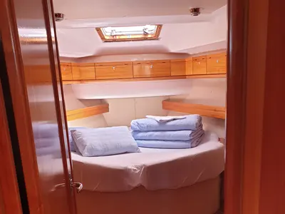 Cabin on Makani, a Bavaria Cruiser 46 sailboat at Primošten, Croatia