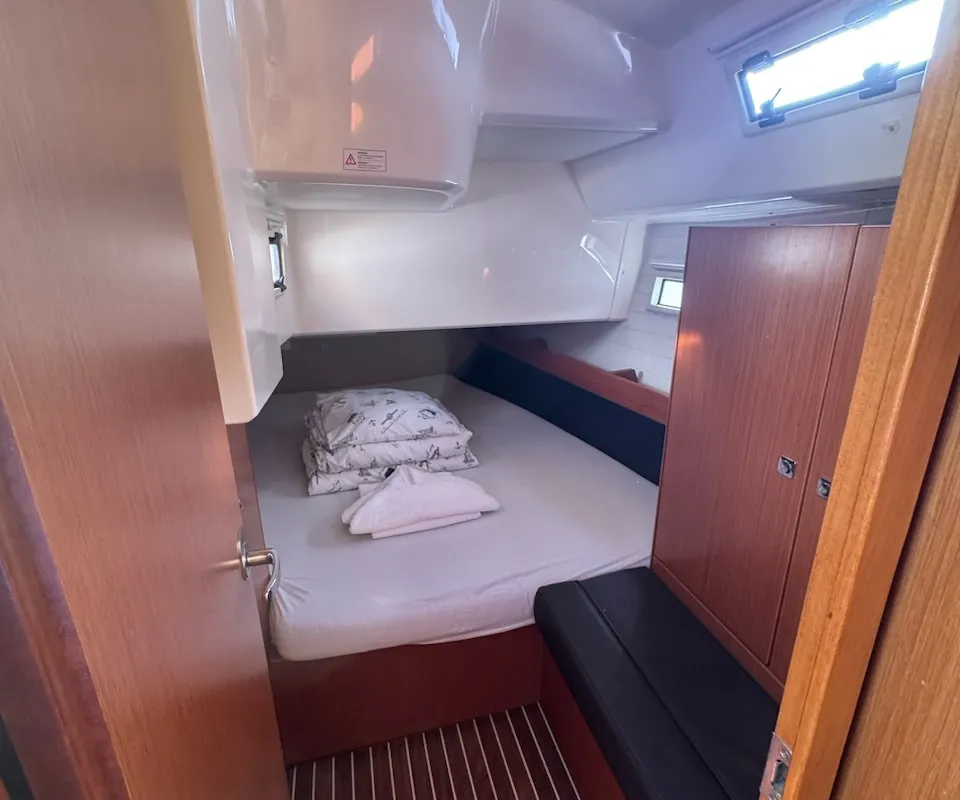 Cabin on Maestral, a Bavaria Cruiser 41 sailboat at Općina Rogoznica, Croatia
