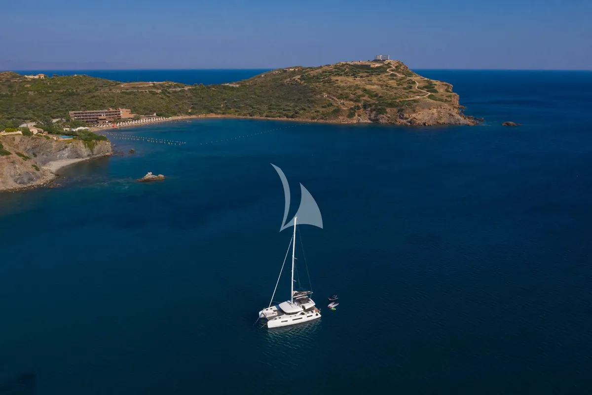 Exterior view of Nomad 2, a Lagoon 50 catamaran at Municipal Unit of Lefkada, Greece