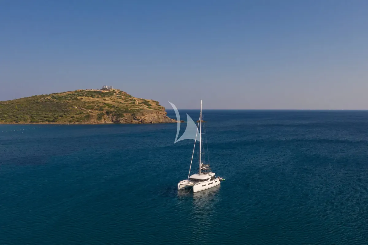 Exterior view of Nomad 2, a Lagoon 50 catamaran at Municipal Unit of Lefkada, Greece