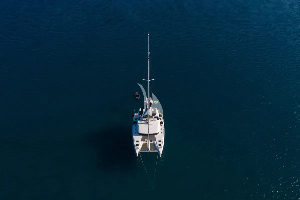 Exterior view of Nomad 2, a Lagoon 50 catamaran at Municipal Unit of Lefkada, Greece