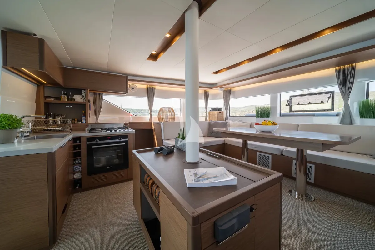 Galley of Nomad 2, a Lagoon 50 catamaran at Municipal Unit of Lefkada, Greece