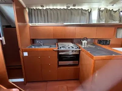 Galley of Illusion, a Beneteau Oceanis 41.1 sailboat at Kontokali, Greece
