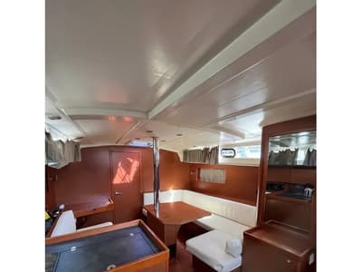 Salon of Illusion, a Beneteau Oceanis 41.1 sailboat at Kontokali, Greece