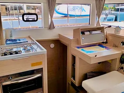 Galley of SMILE, a Lagoon 40 catamaran at Grad Šibenik, Croatia