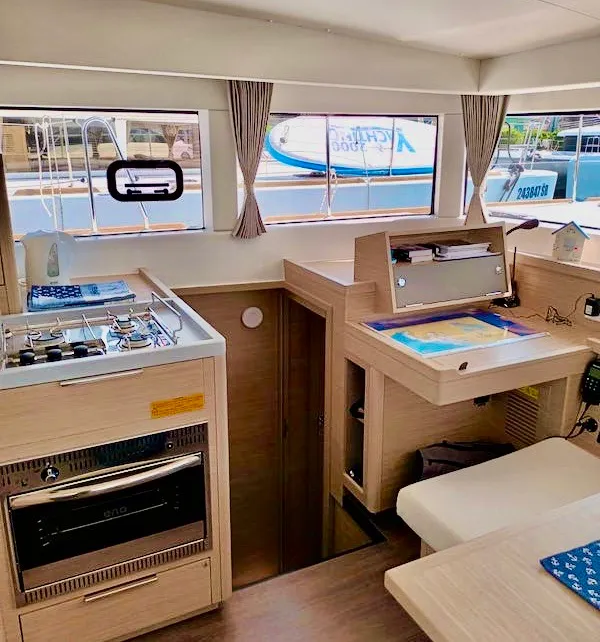 Galley of SMILE, a Lagoon 40 catamaran at Grad Šibenik, Croatia