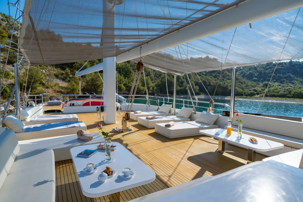 Deck of Navilux, a Unknown Navilux sailboat at Split, Croatia