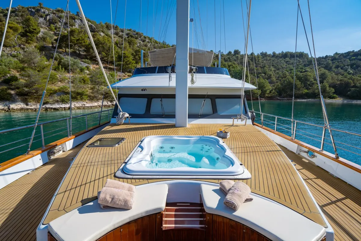 Deck of Navilux, a Unknown Navilux sailboat at Split, Croatia