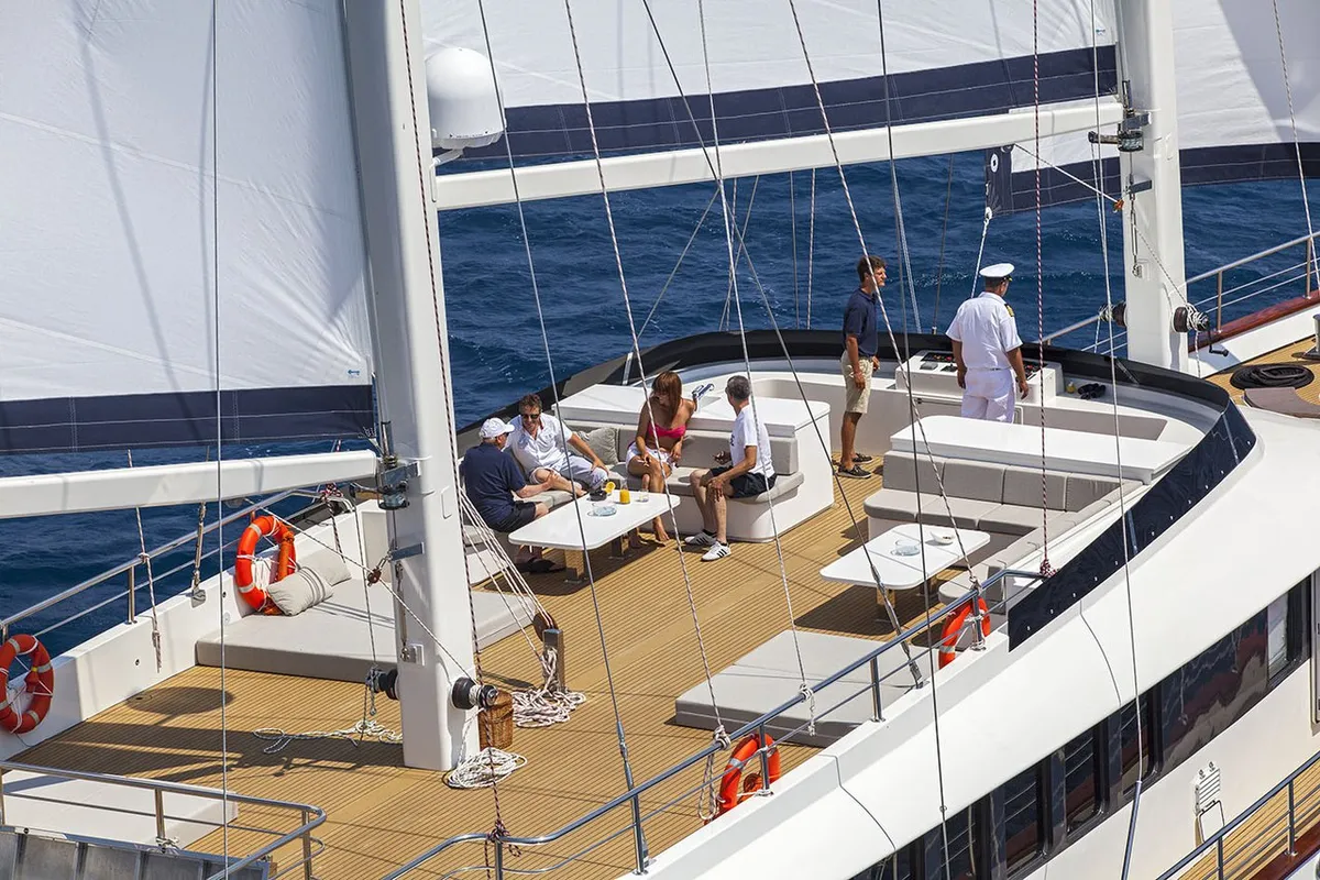 Deck of Navilux, a Unknown Navilux sailboat at Split, Croatia