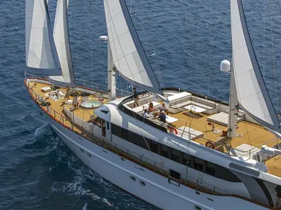 Deck of Navilux, a Unknown Navilux sailboat at Split, Croatia