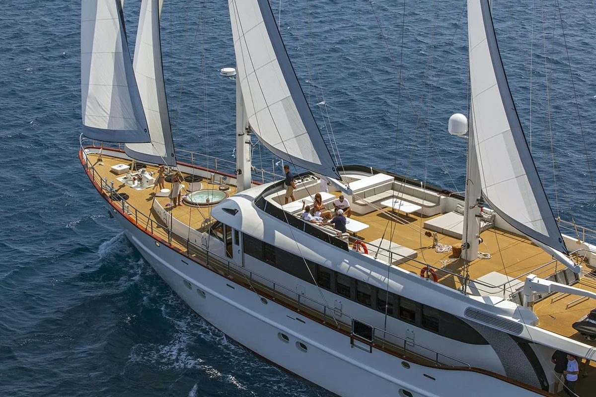Deck of Navilux, a Unknown Navilux sailboat at Split, Croatia