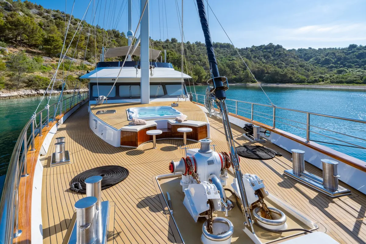 Deck of Navilux, a Unknown Navilux sailboat at Split, Croatia