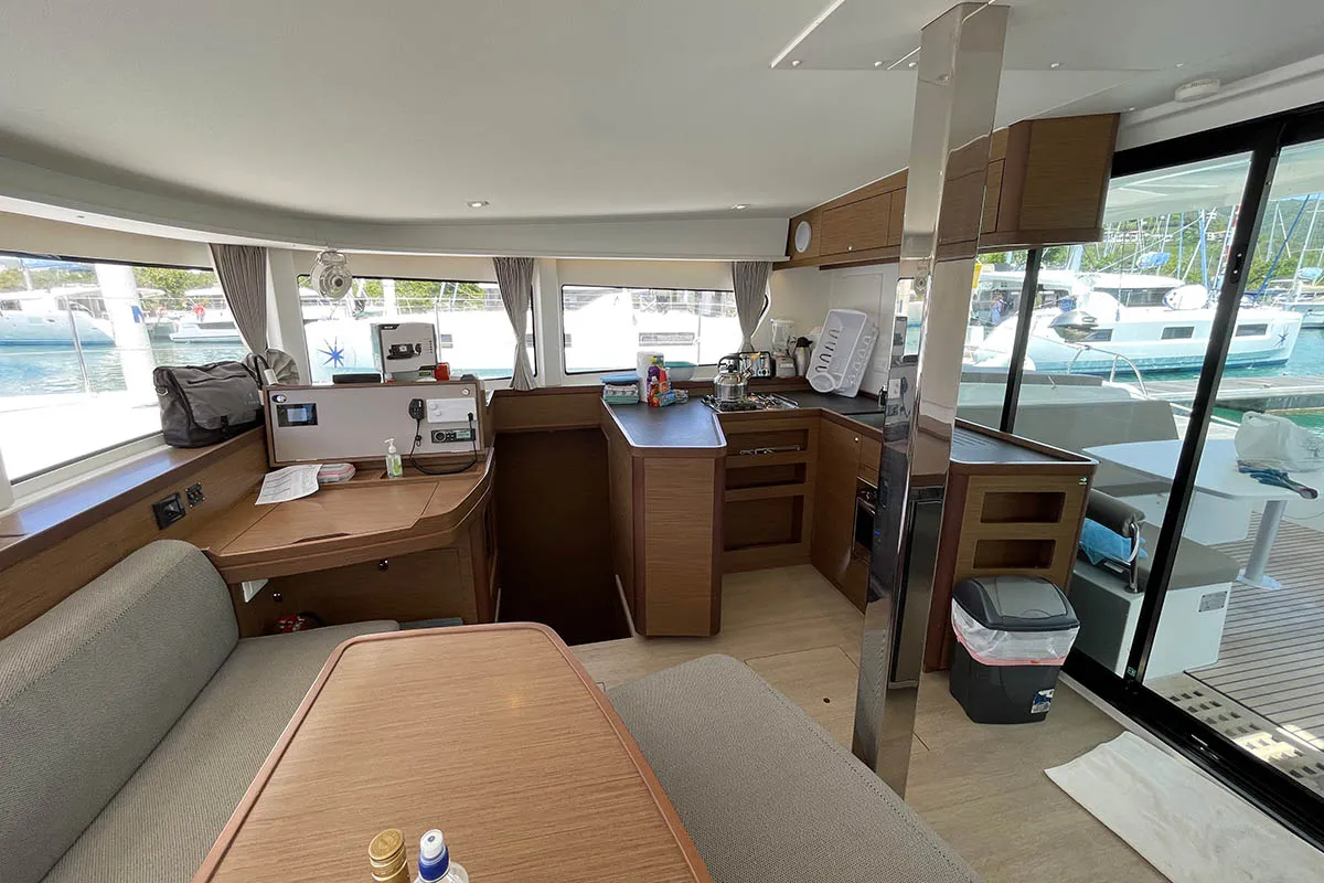 Salon of The Great Catsby, a Lagoon 42 catamaran at Road Town, British Virgin Islands