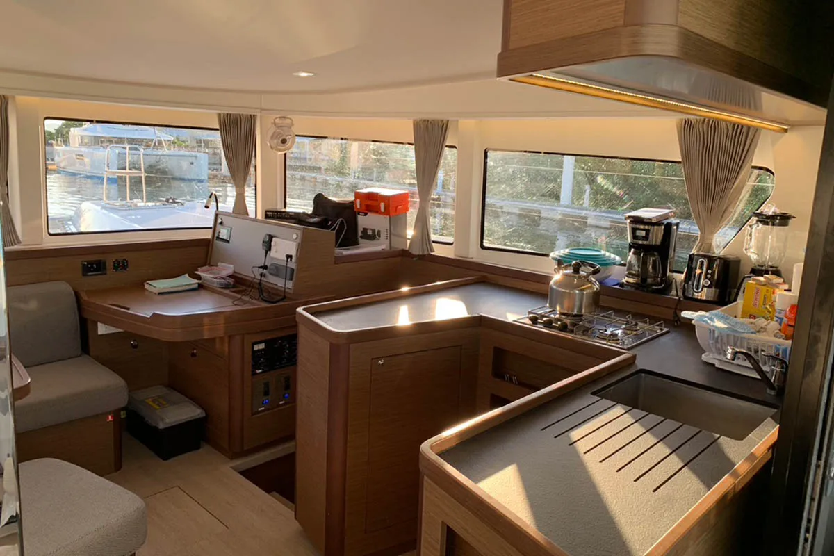 Galley of The Great Catsby, a Lagoon 42 catamaran at Road Town, British Virgin Islands