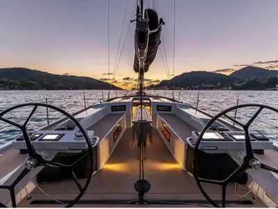 Cockpit of Eclisse, a Gulet Grand Soleil 48 sailboat at Castellammare del Golfo, Italy
