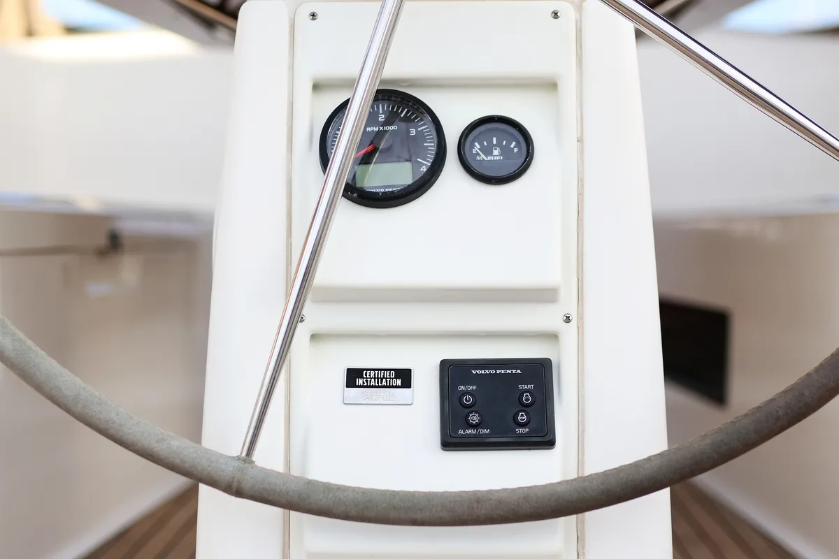 Cockpit of Dolce Vita, a Bavaria Cruiser 33 sailboat at Grad Vodice, Croatia