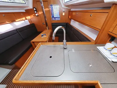 Galley of Dolce Vita, a Bavaria Cruiser 33 sailboat at Grad Vodice, Croatia
