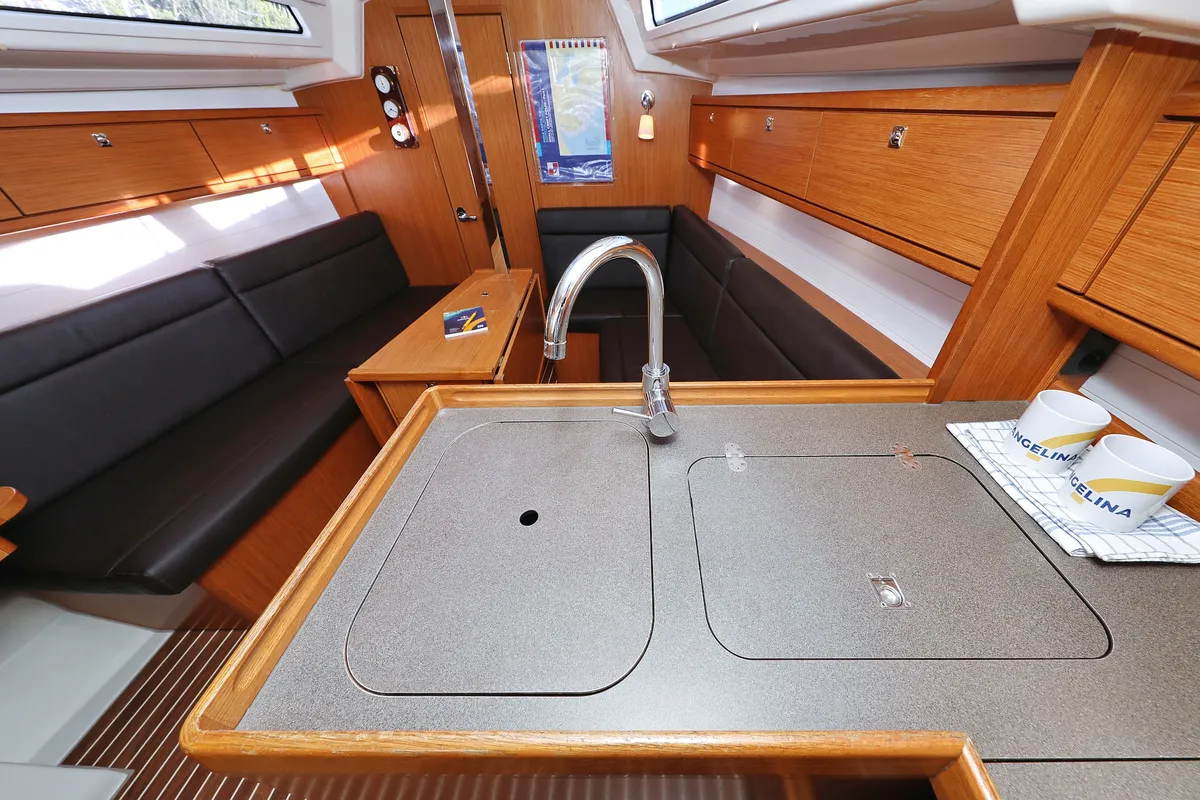 Galley of Dolce Vita, a Bavaria Cruiser 33 sailboat at Grad Vodice, Croatia