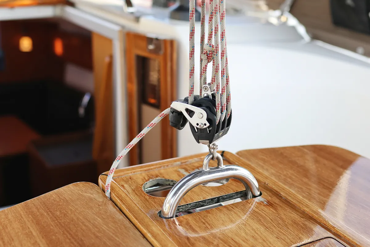 Deck of Dolce Vita, a Bavaria Cruiser 33 sailboat at Grad Vodice, Croatia