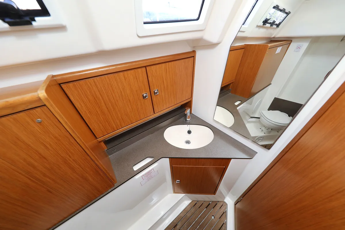 Head on Dolce Vita, a Bavaria Cruiser 33 sailboat at Grad Vodice, Croatia