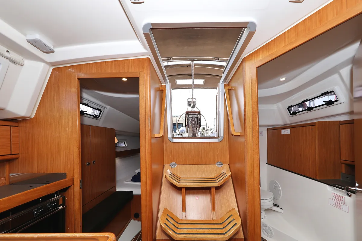 Cockpit of Dolce Vita, a Bavaria Cruiser 33 sailboat at Grad Vodice, Croatia