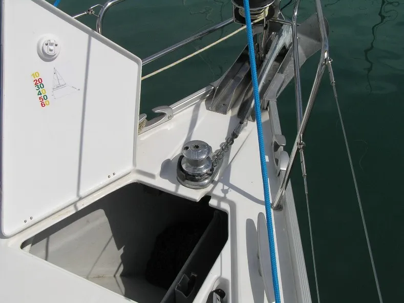 Cabin on Sugar Daddy, a Beneteau Cyclades 43.4 sailboat at Grad Trogir, Croatia