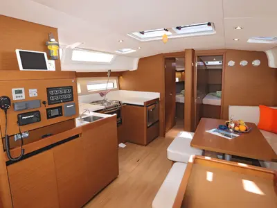 Galley of Avra, a Jeanneau Sun Odyssey 490 sailboat at Lavreotiki Municipal Unit, Greece