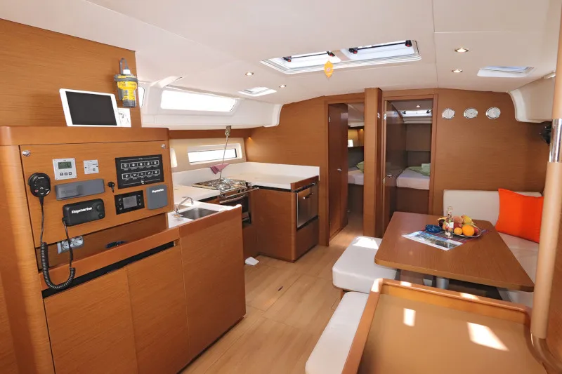 Galley of Avra, a Jeanneau Sun Odyssey 490 sailboat at Lavreotiki Municipal Unit, Greece
