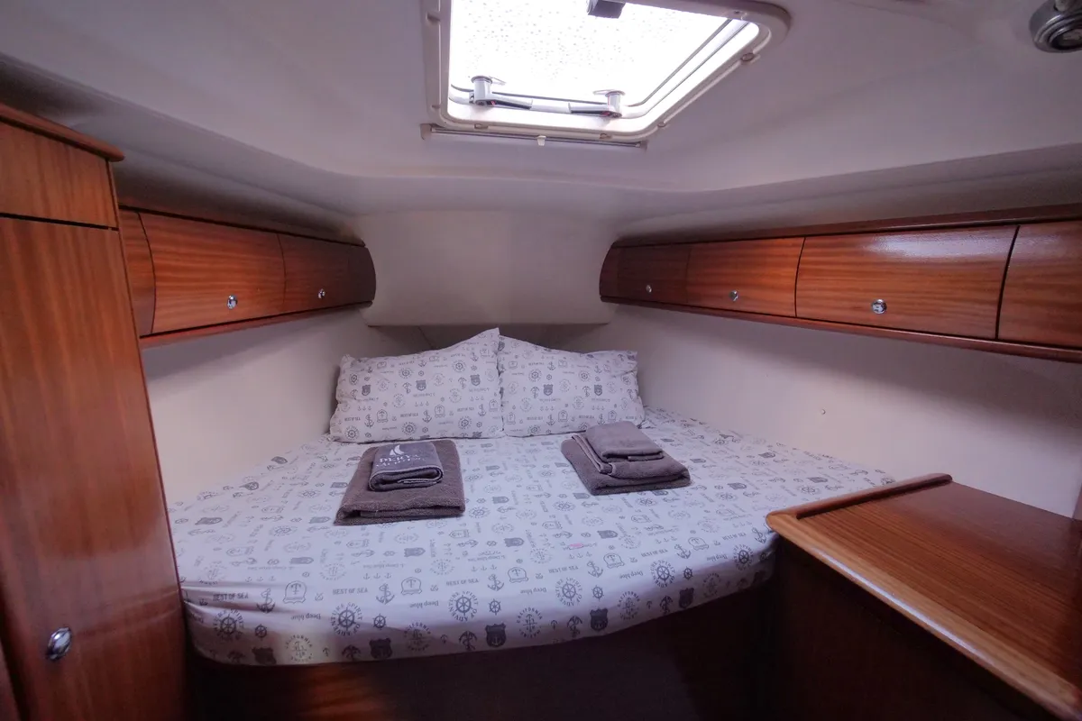 Cabin on Velero, a Bavaria 44 sailboat at Fethiye, Turkey