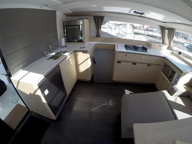 Galley of Alize, a Fountaine Pajot Elba 45 catamaran at Grad Šibenik, Croatia
