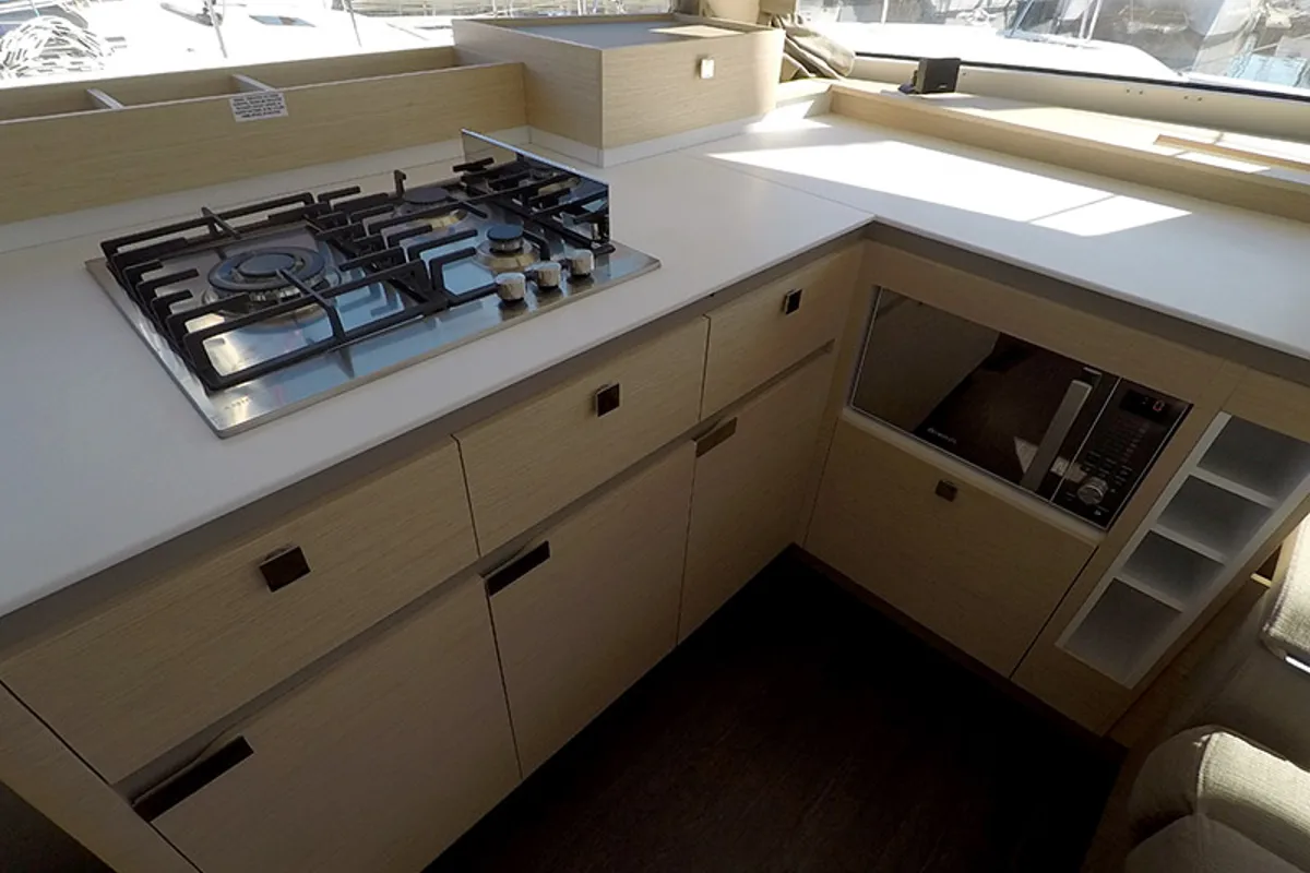 Galley of Alize, a Fountaine Pajot Elba 45 catamaran at Grad Šibenik, Croatia