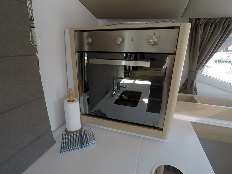 Galley of Alize, a Fountaine Pajot Elba 45 catamaran at Grad Šibenik, Croatia